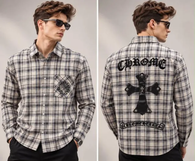 CHROME HEART Premium Quality Store Article Oxford Cotton Shirt GZ_0638