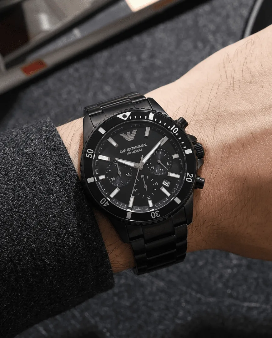 Emphorio Arrwa%! 100Meter Chronograph Black