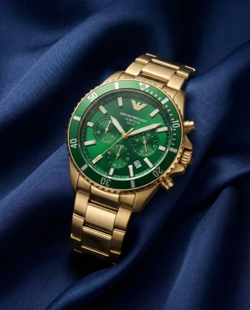 Emphorio Arrwa%! 100Meter Chronograph Gold-Green