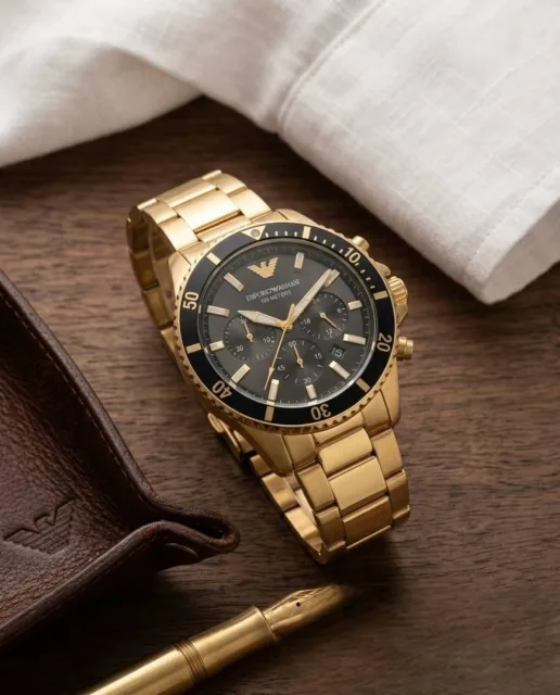 Emphorio Arrwa%! 100Meter Chronograph Gold-Black