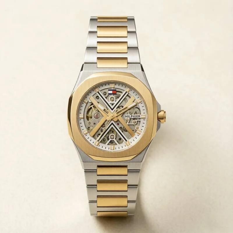 Tommmy Hilfige_r Skeleton Automatic 2Ton-Gold-Gold