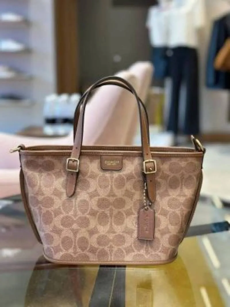 Coacch Taxi 21 Apricot Brown SmallTote With OriginalBox DustCover
