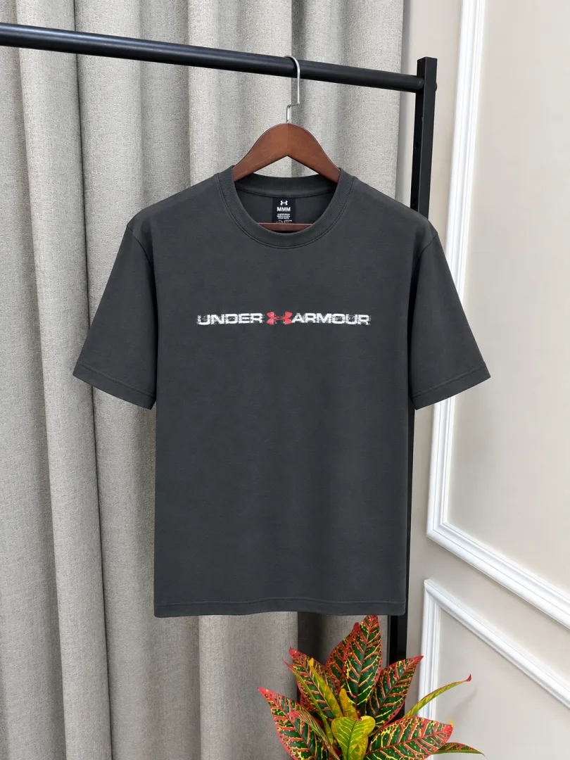 Under Armor Grey Premium Front nd Back Printed Design Round Neck T-Shirt(1560)