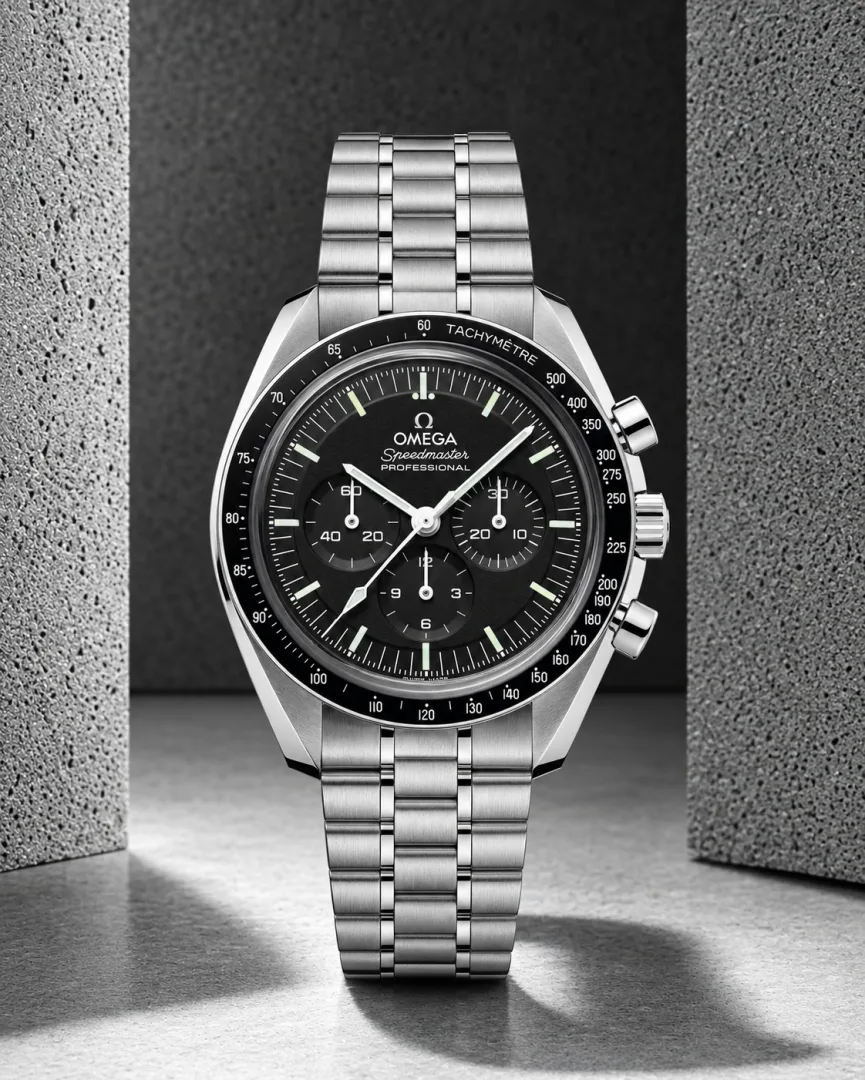 Omegha Speedmaster Moonwatch Professional silver Black Black Chronograp