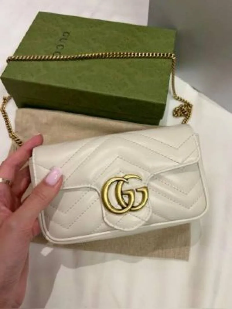 Guchi Marmont Mini white Premium With Original box