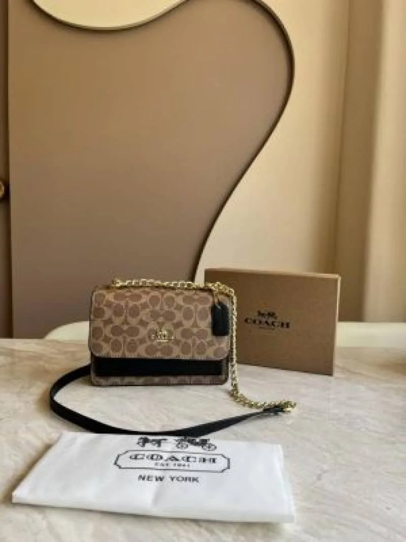 coatch_klare signature canvas shoulderbag with og box