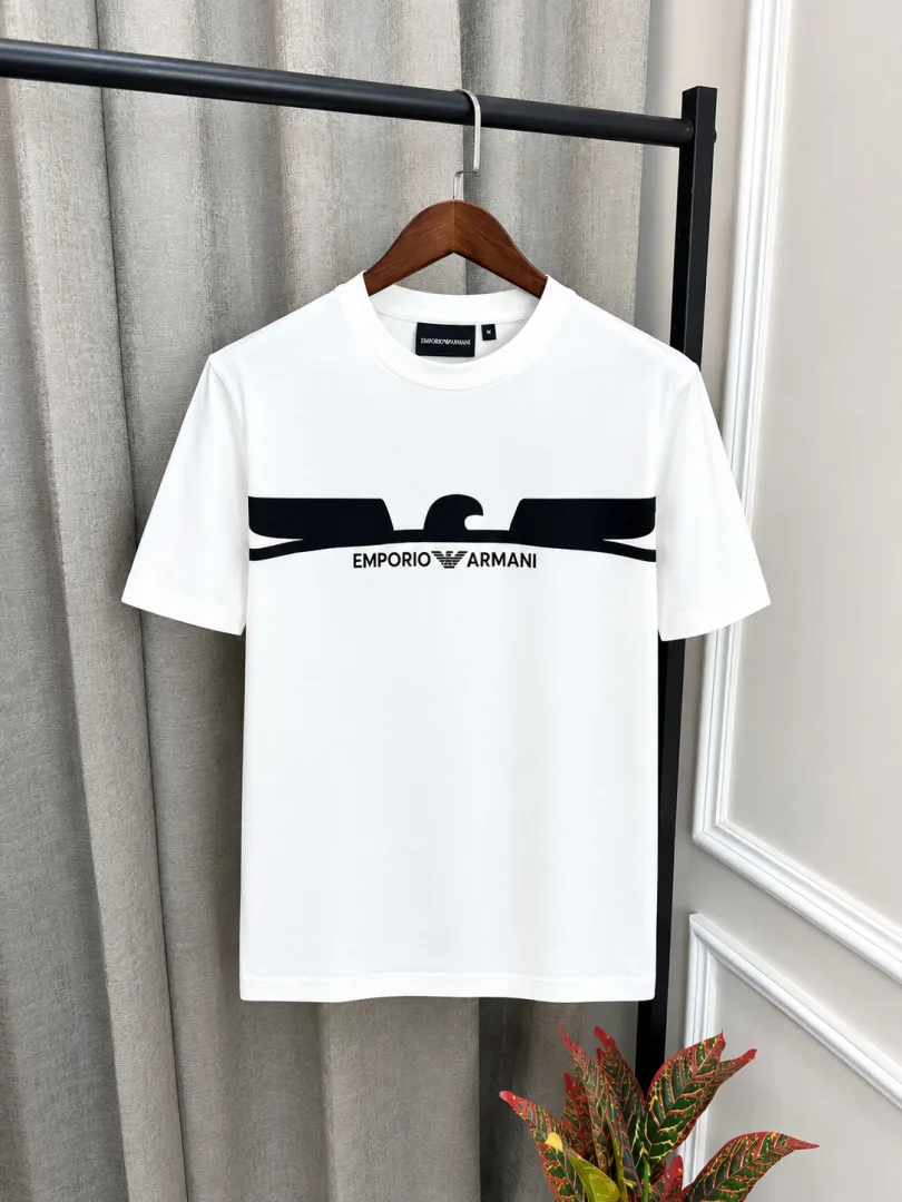 Emphorio Arrwa%! Of White Front Design Premium Round Neck T-Shirt(1552)