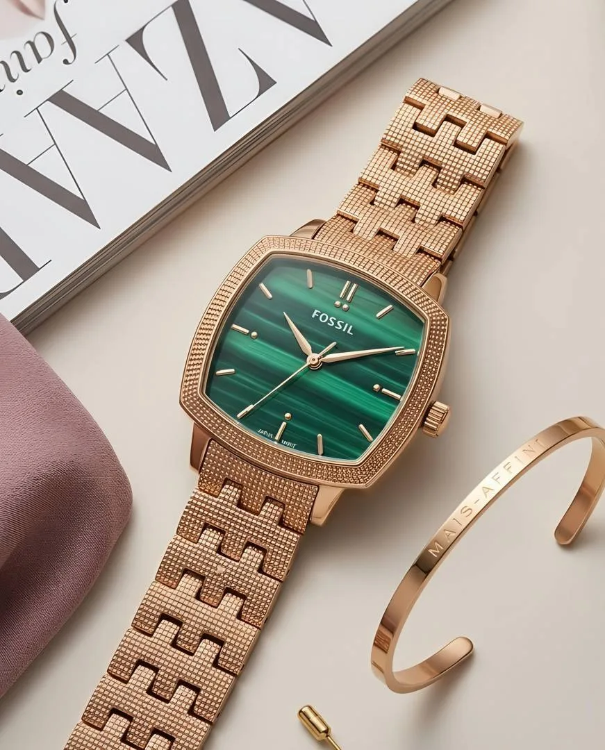 Fossii_l x Nick Jonas Ladies Rose Gold Green 02