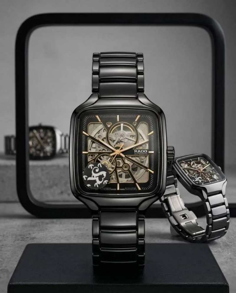 Radd_o True Square Automatic Ceramic Black-Gold