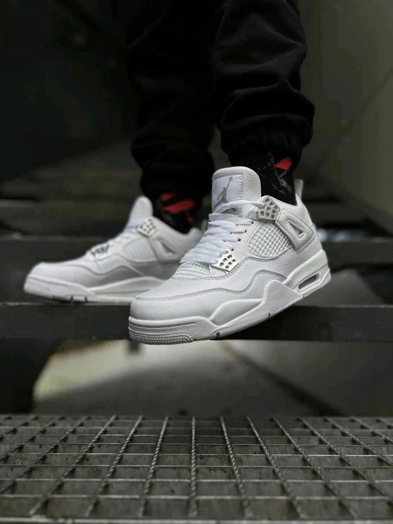 Nikkee Air Jordan Retro 4 Pure Money White 1267
