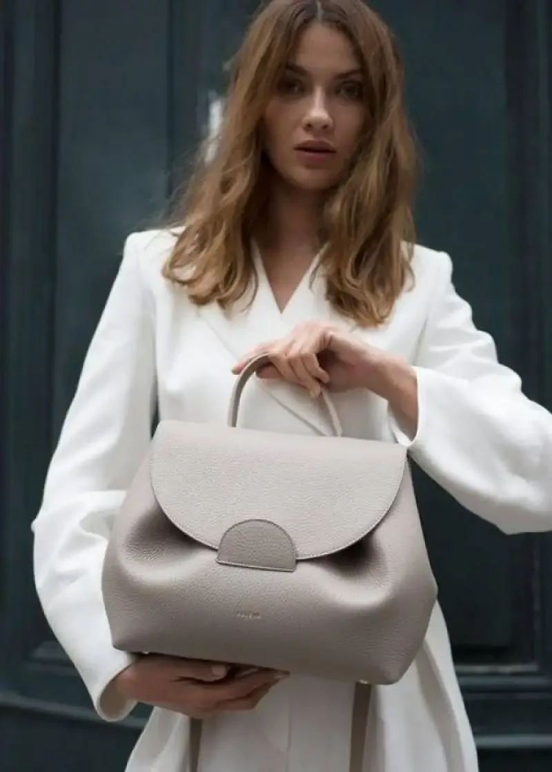 Polenne Numero Un Leather Backpack With Box And Dust Bag (Gray-P06859)