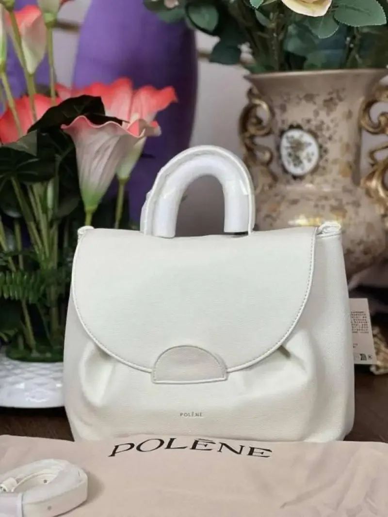 Polenne Numero Un Leather Backpack With Box And Dust Bag (White-P06859)
