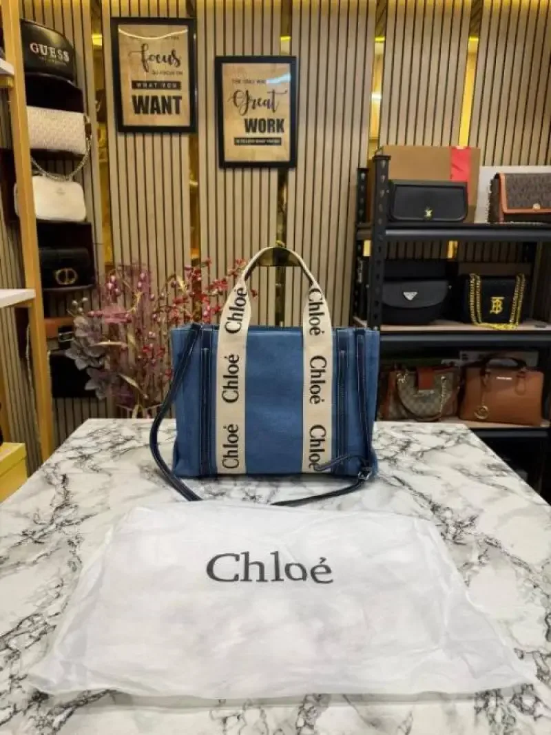 Chloe Premium Quality Handbag With Dust Bag (Blue) (V-6888)
