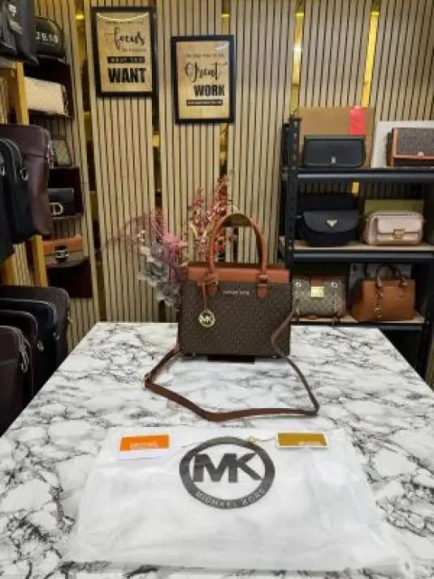 Micheal Kors Satchel Shoulder Bag With Dust Bag Includes Logo (Brown)