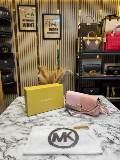 Micheal Kors Colorblock Monogram Shoulder Bag With Box And Dust Bag (Pink) (V-100815)