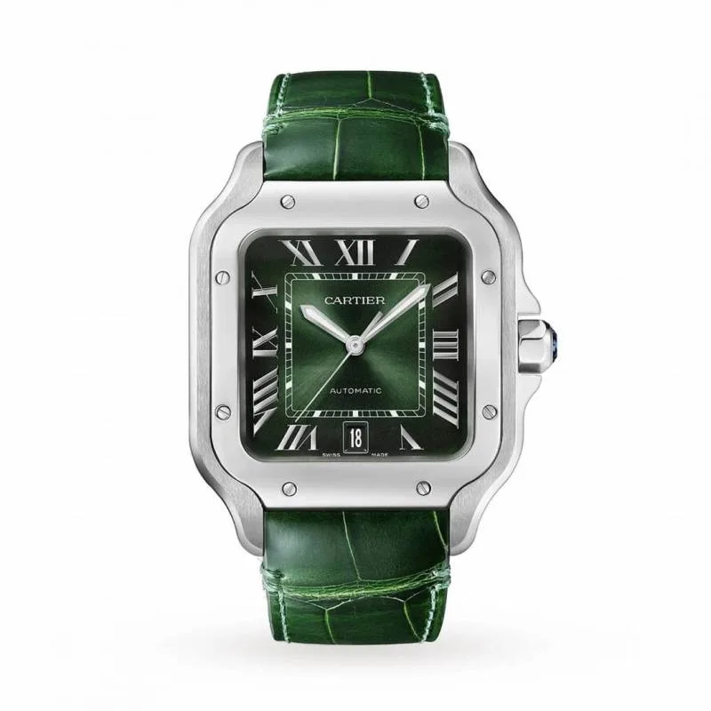 Cartiie_r Santos Automatic green Roman ank