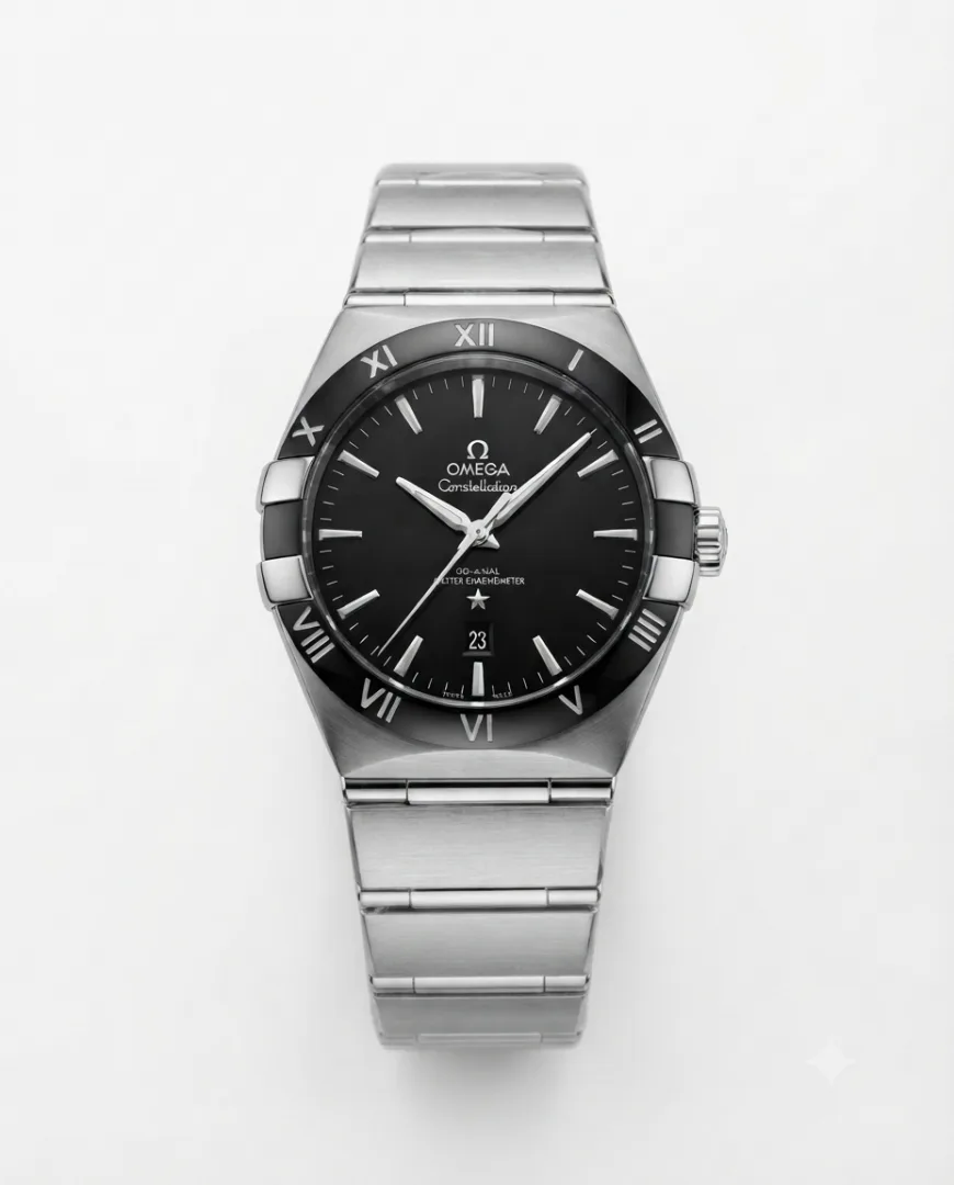 Omegg_a Constellation Co-Axial Chornometer Silver Black Dial