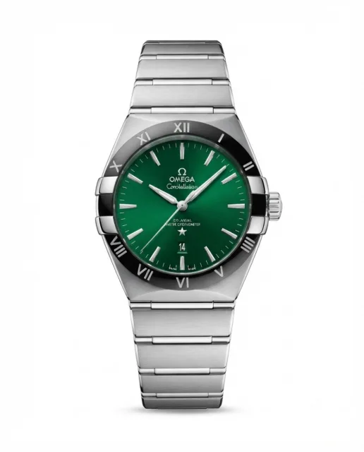 Omegg_a Constellation Co-Axial Chornometer Silver Green Dial
