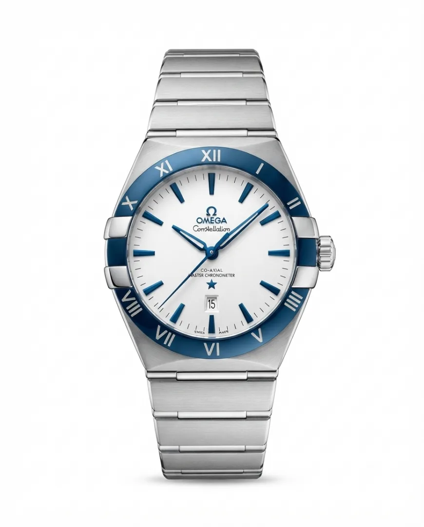 Omegg_a Constellation Co-Axial Chornometer White Dial Blue chorno