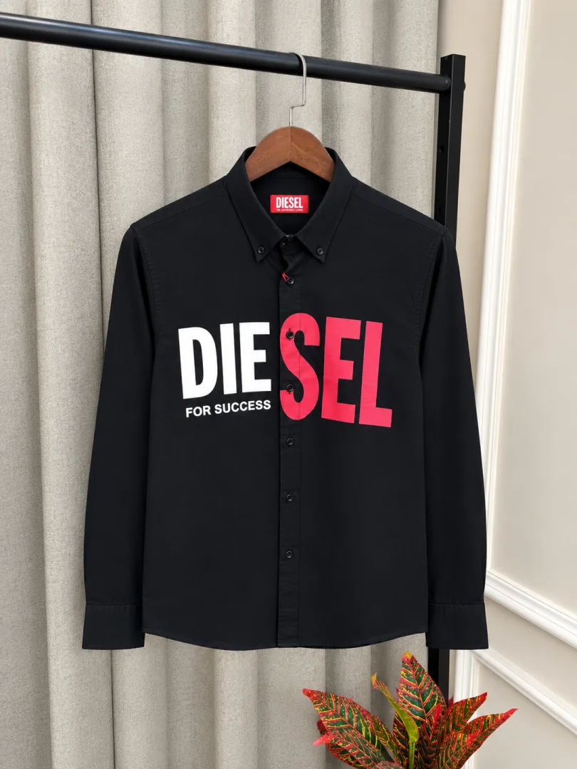 Diesal Black Premium Imported Printed Design Shirt(1531)