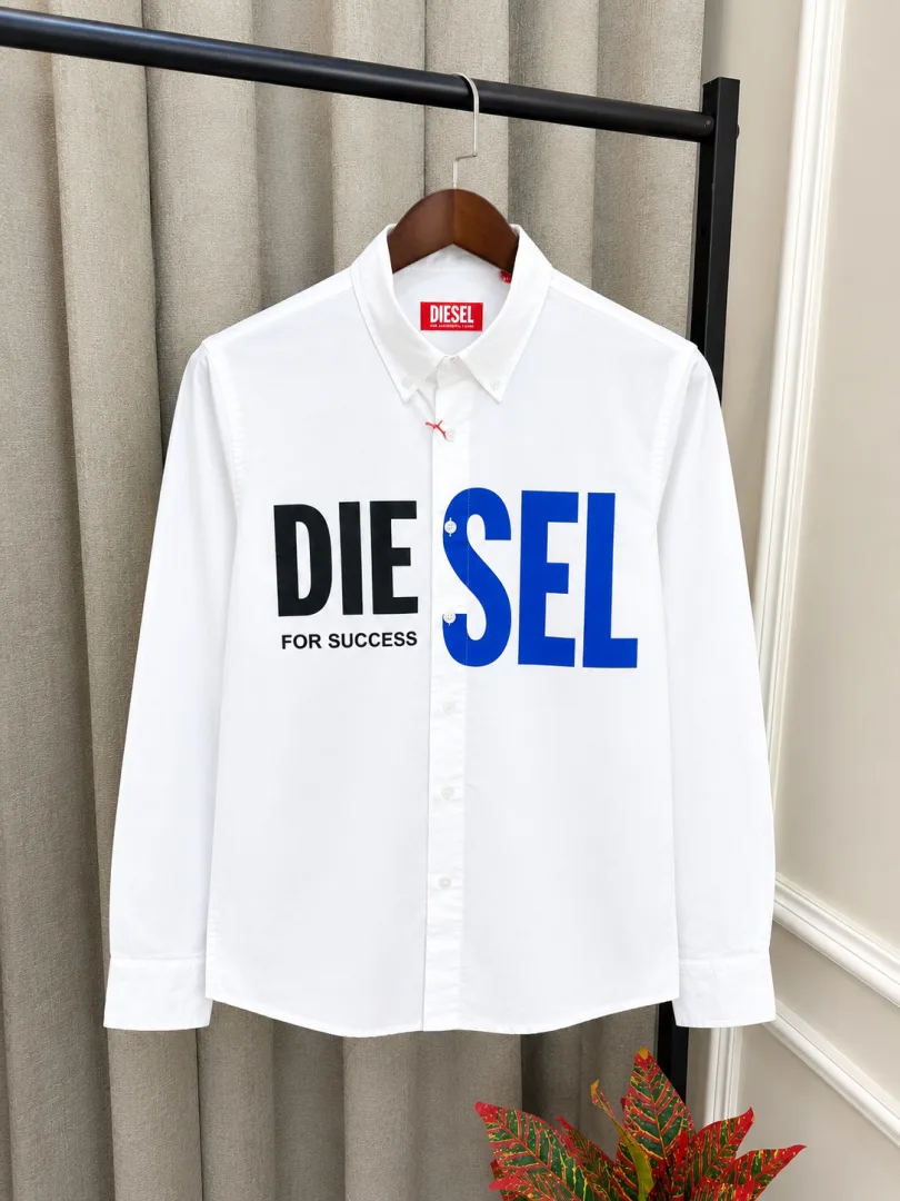 Diesal White Premium Imported Printed Design Shirt(1530)