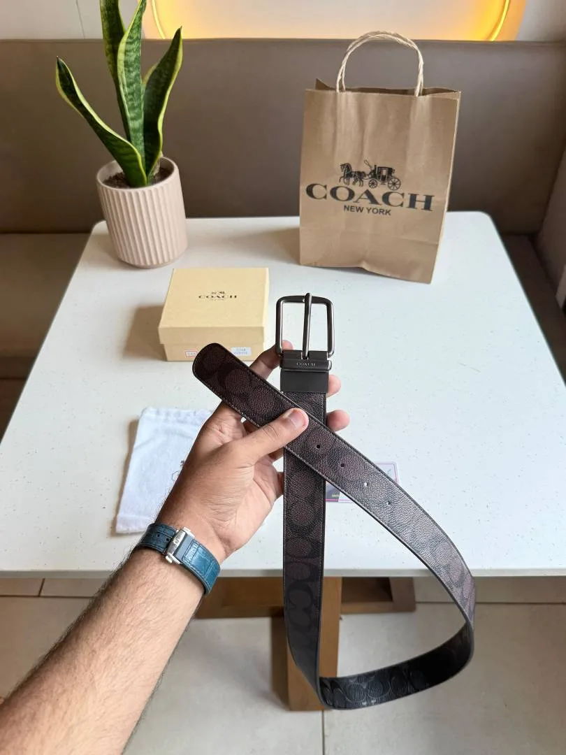 Coacch Harness buckle Mens Reverseable Belt with OGBOX DUSTCOVER CARD model 333