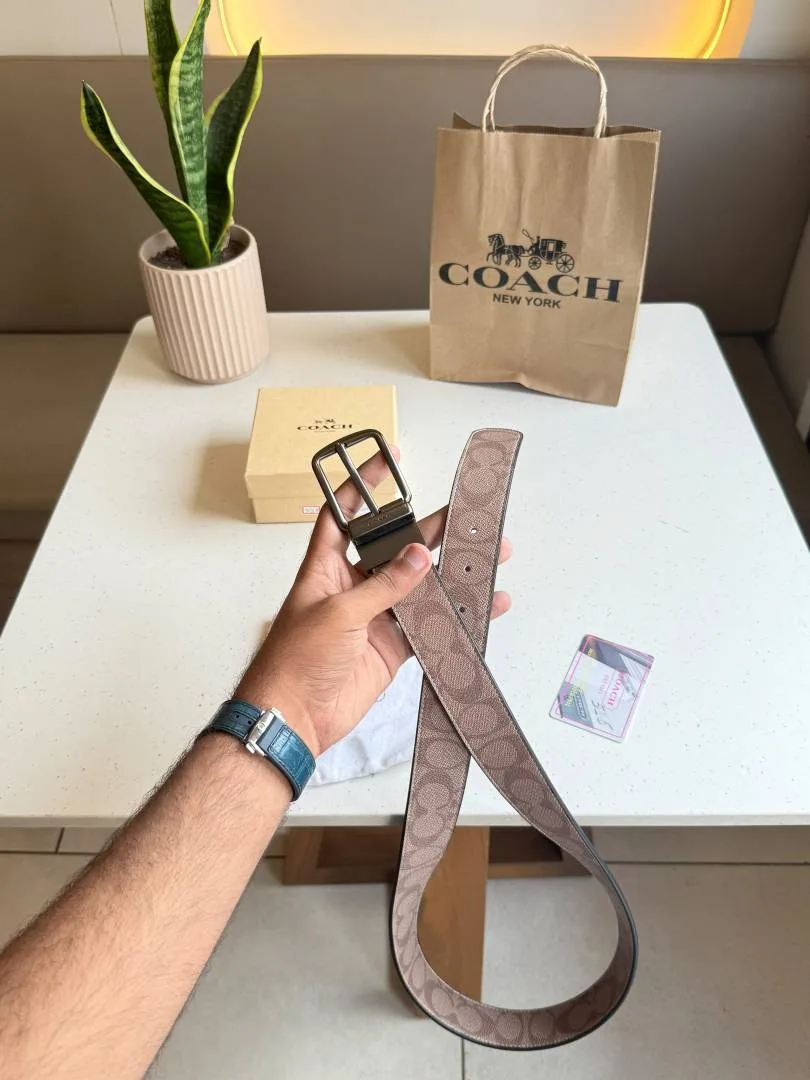 Coacch Harness buckle Mens Reverseable Belt with OGBOX DUSTCOVER CARD model 327