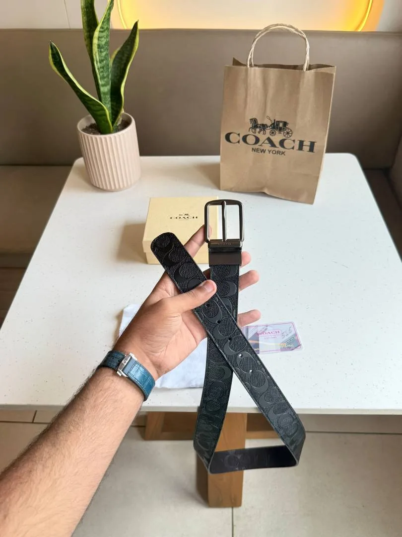 Coacch Harness buckle Mens Reverseable Belt with OGBOX DUSTCOVER CARD model 334