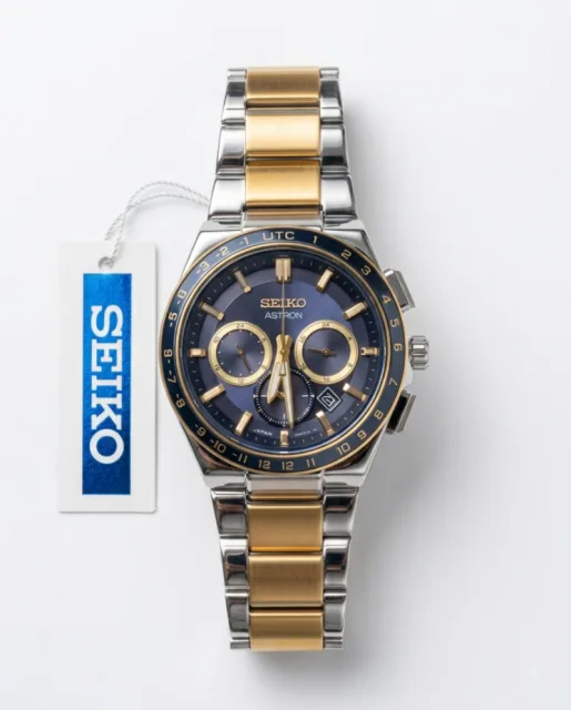 Seiko Astron Two Tone Gold Blue Dial