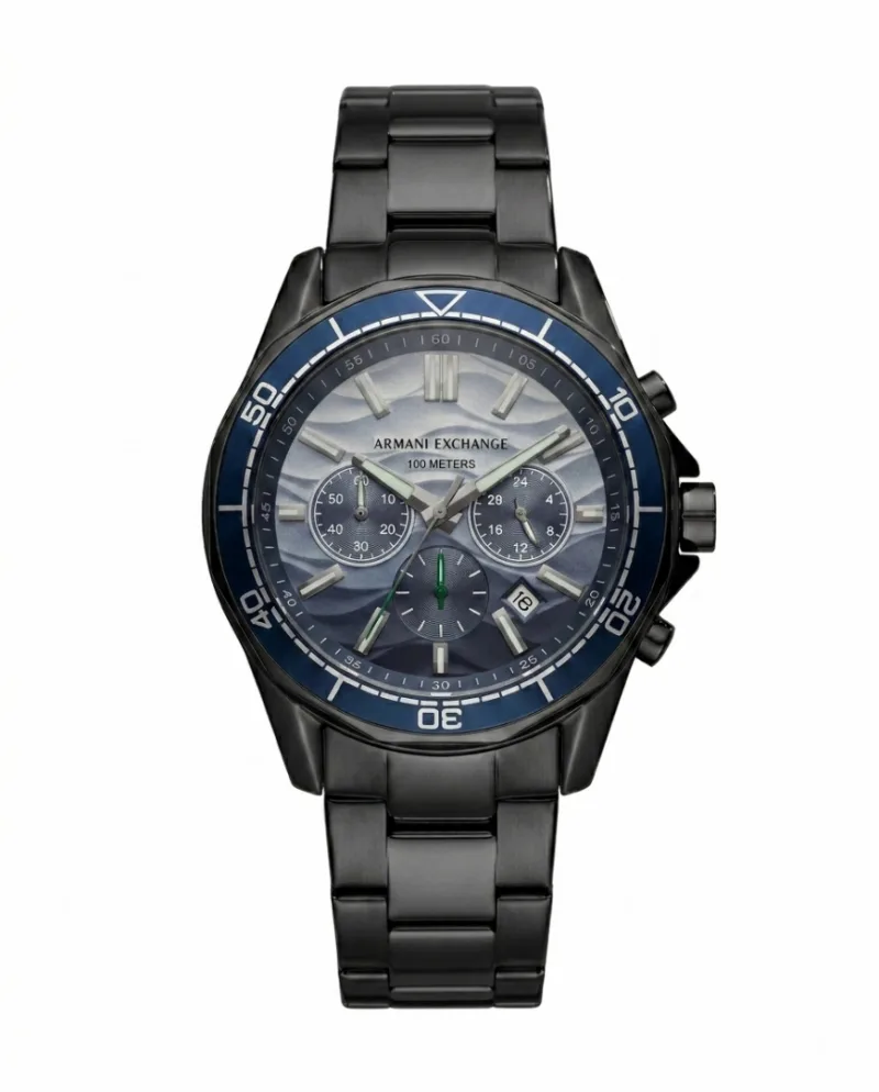 Armaani Exchange 100 Meters Black Two Shade Dial