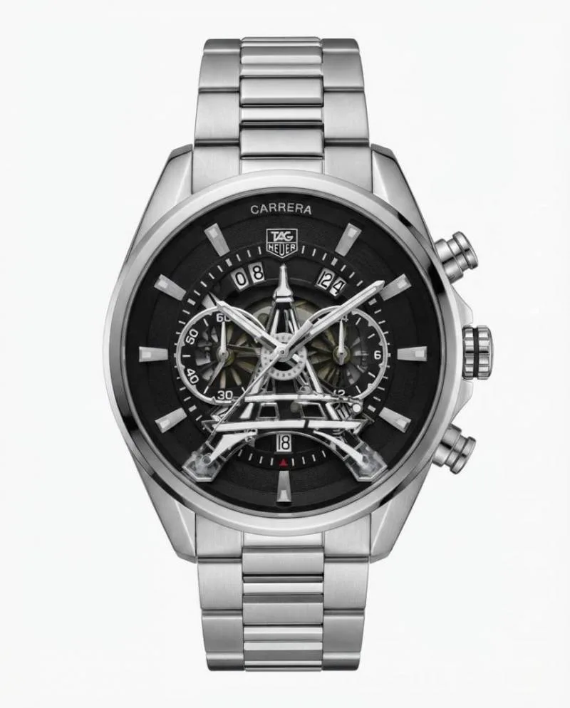 Tagg heuee_r Carrerr_a CAL 1887 silver black dail