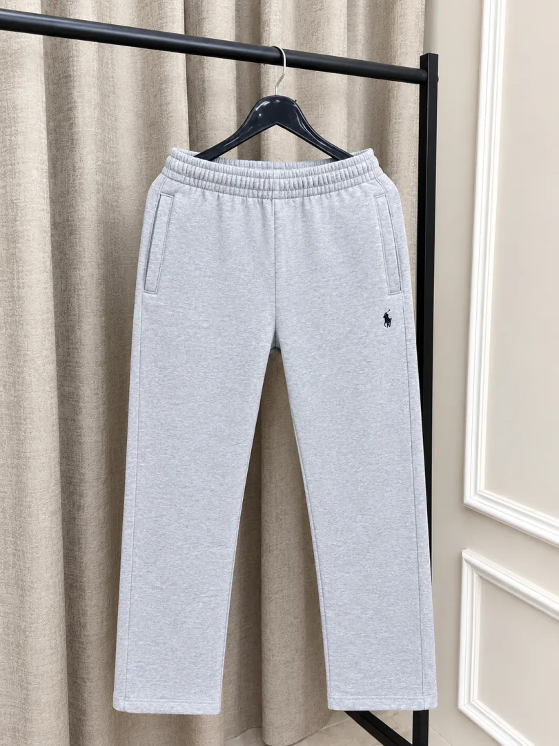 Ralp Lauren Grey Imported Embroidery Logo Super Premium Track Pant with Back Pocket(1528)