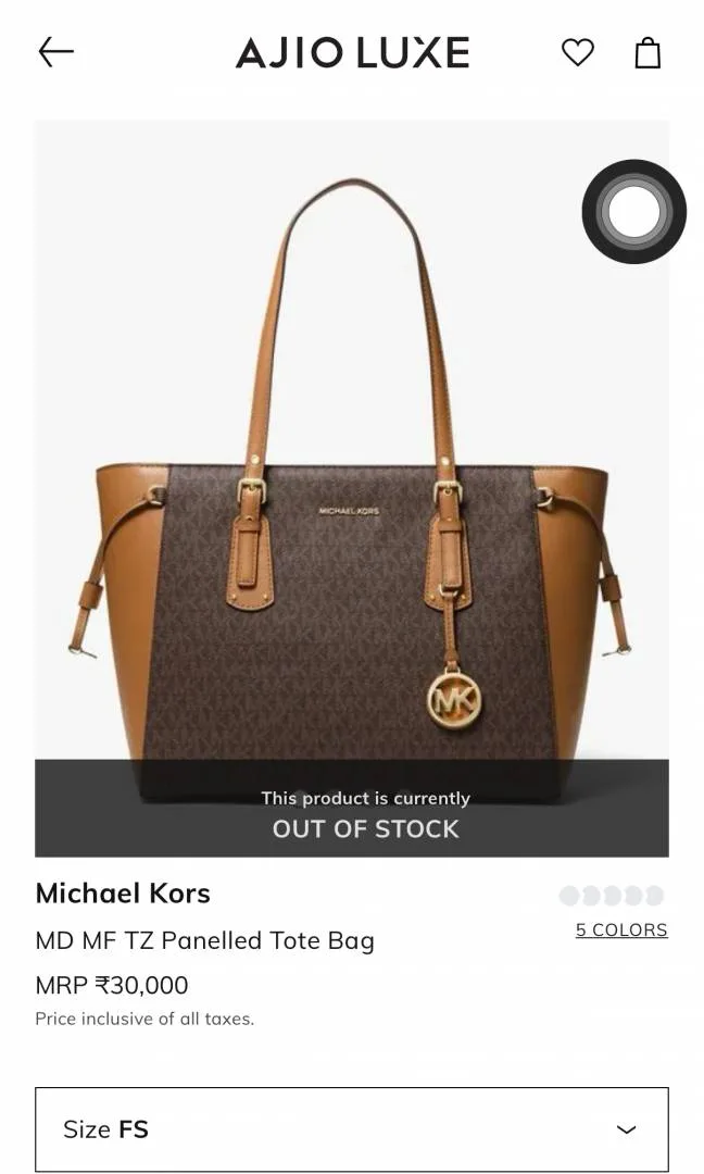 Michaeel Kors Mf Tz panelled Voyager Tote Bag With Dustbag Tags Etc Model 691