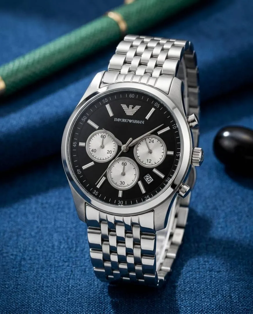 Emphorio Armaan_i AR11581 Chronograph Silver Black