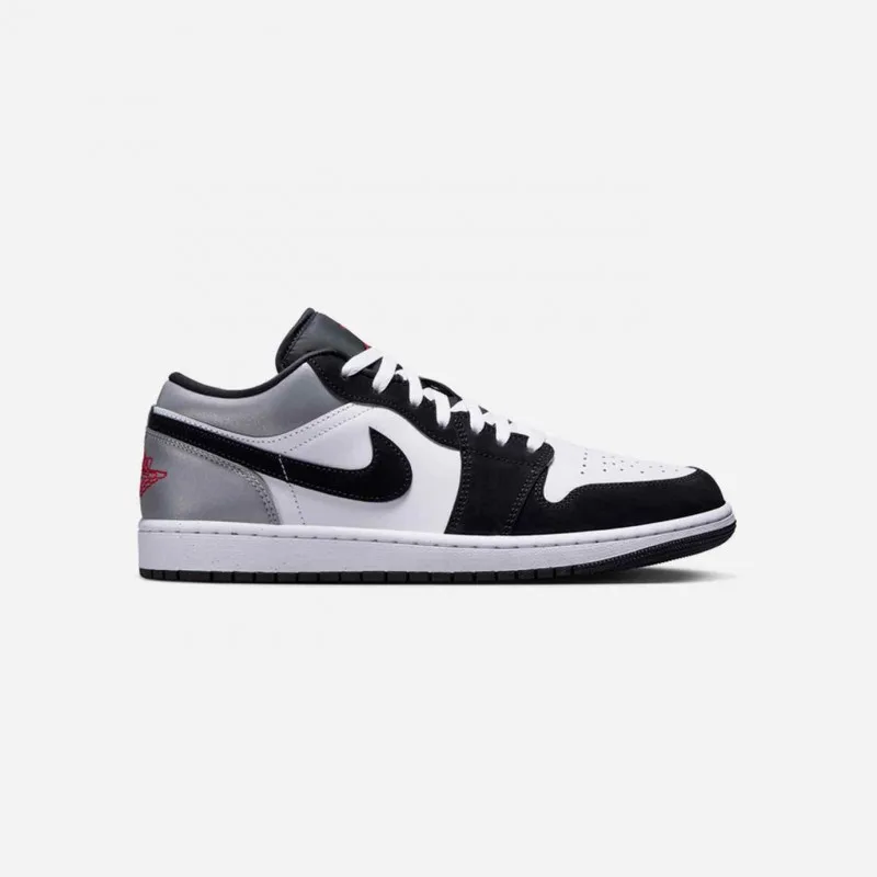 Nikke Air Jordan 1 Low White Fire Red Black Matte Silver