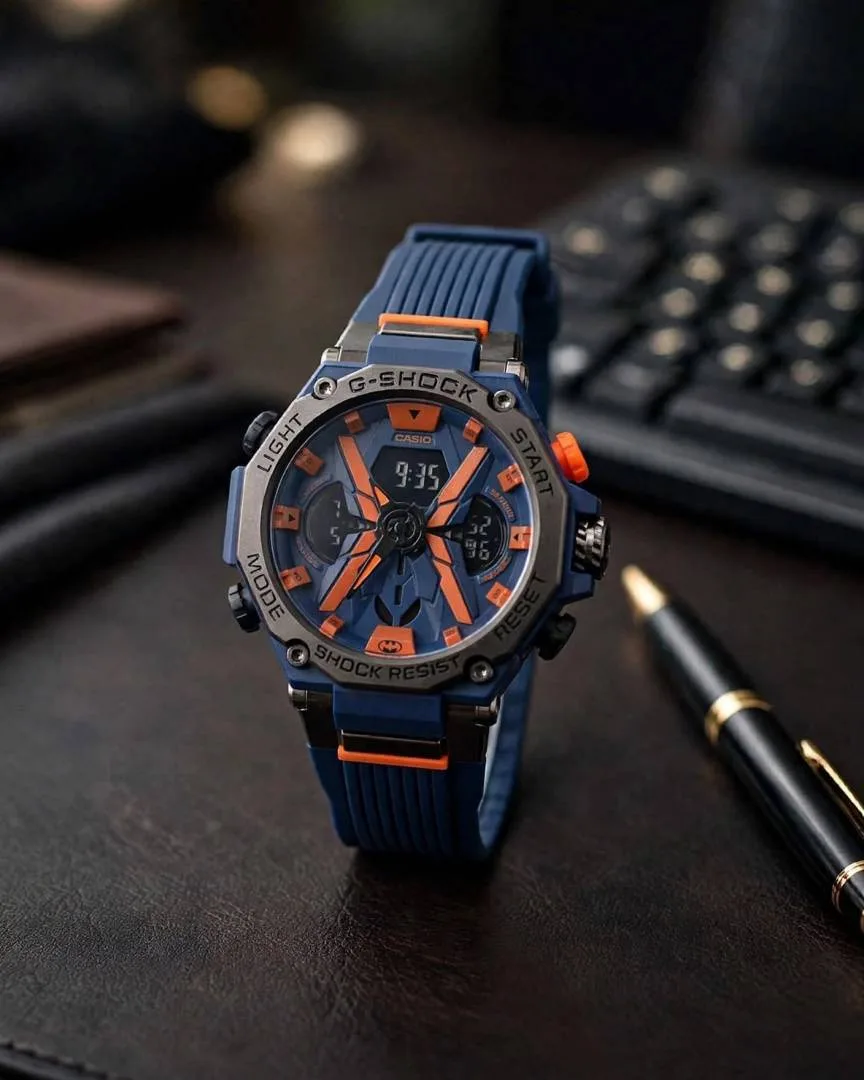Casio G-Shock analog-digital sportswach blue orange