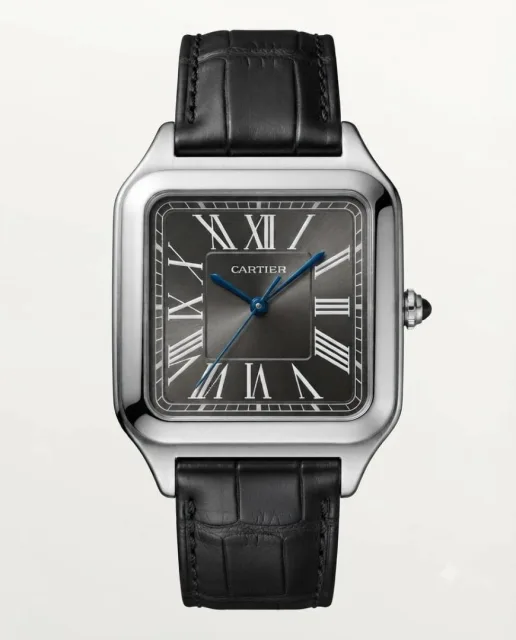Cartiee_r Santos Dumont Square Silver Black Dial
