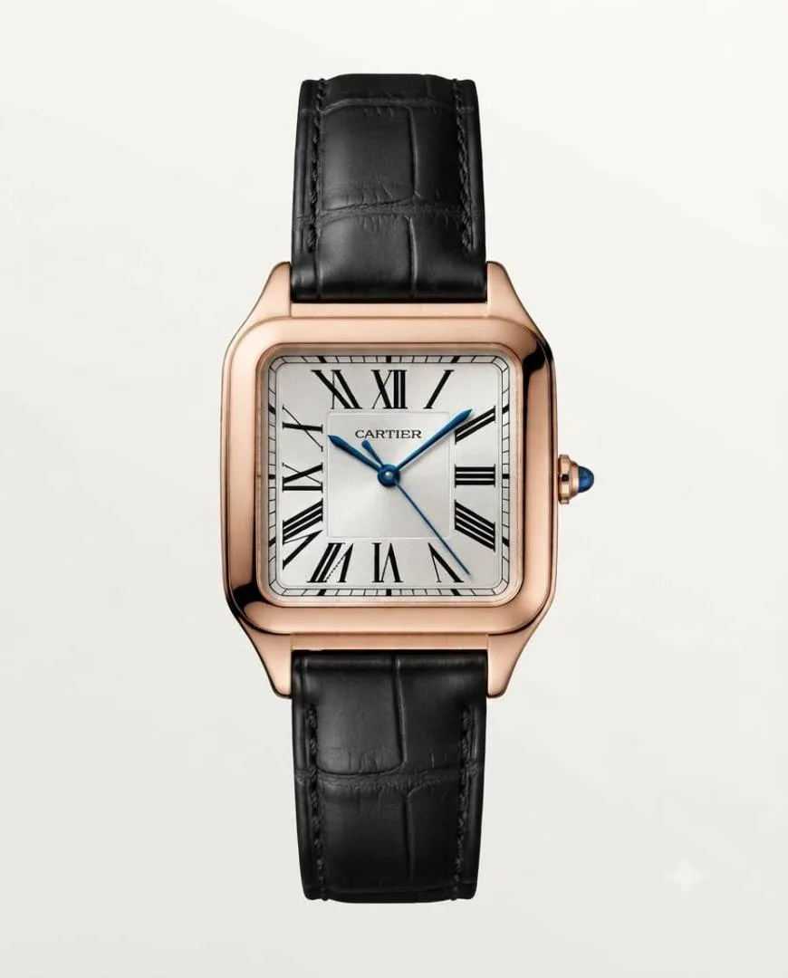 Cartiee_r Santos Dumont Square Black Copper White Dial