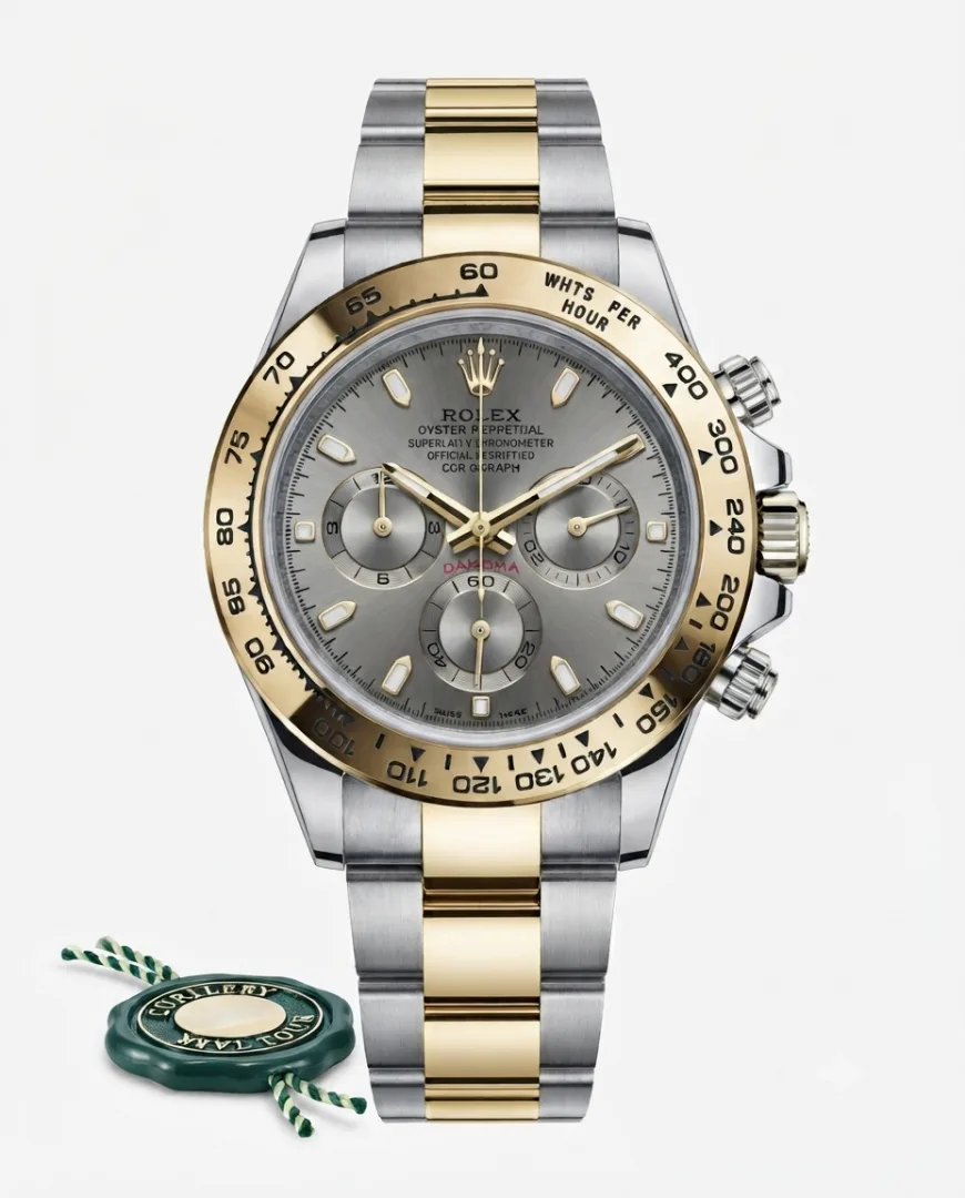 Rolee_x Daytona chronograph Two Tone Gold Grey Dial