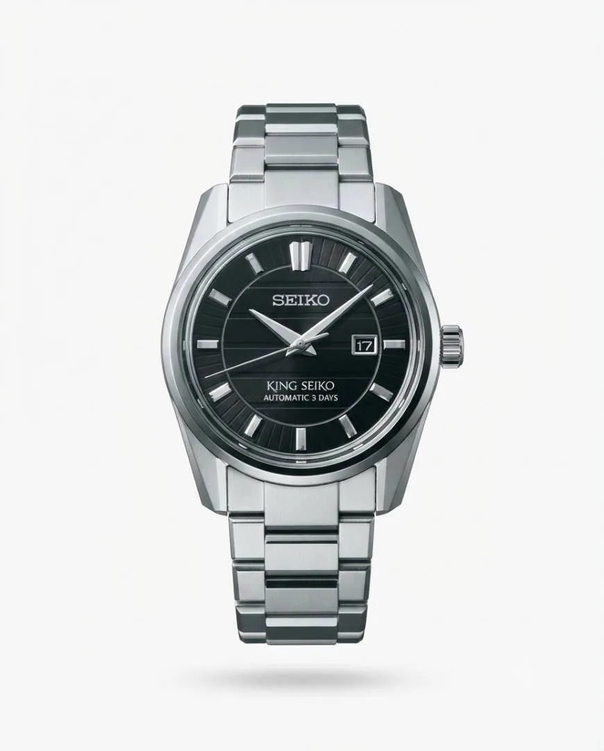 King Seiko Vanac Quartz Silver Black Dial
