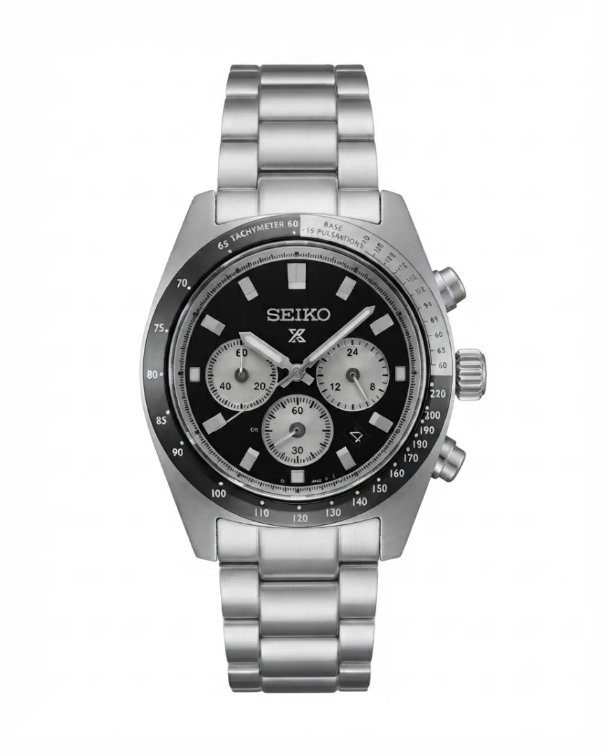 Seiko Prospex Speedtime Chronograph Silver Black Dial