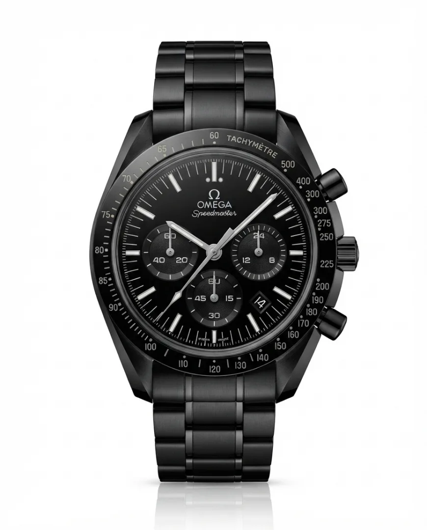 Omegg_a Speed Master Chronograph Full Black Dial
