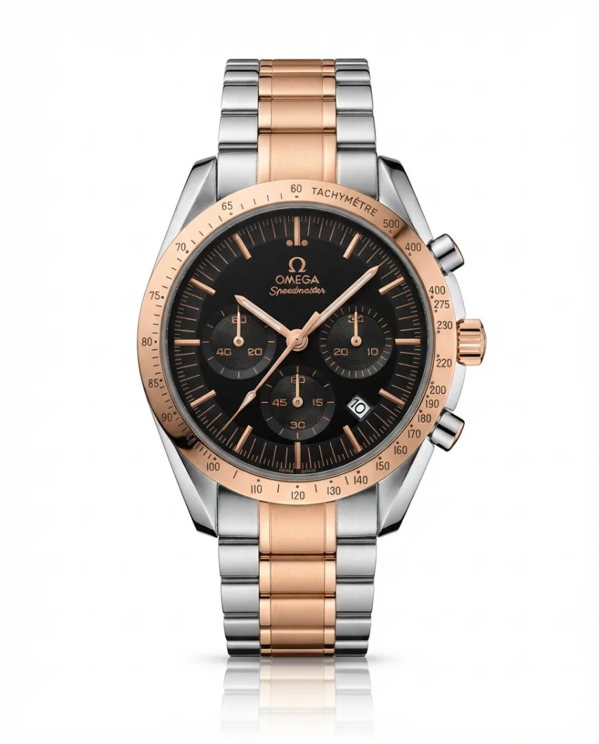Omegg_a Speed Master Chronograph Two Tone Copper Black Dial