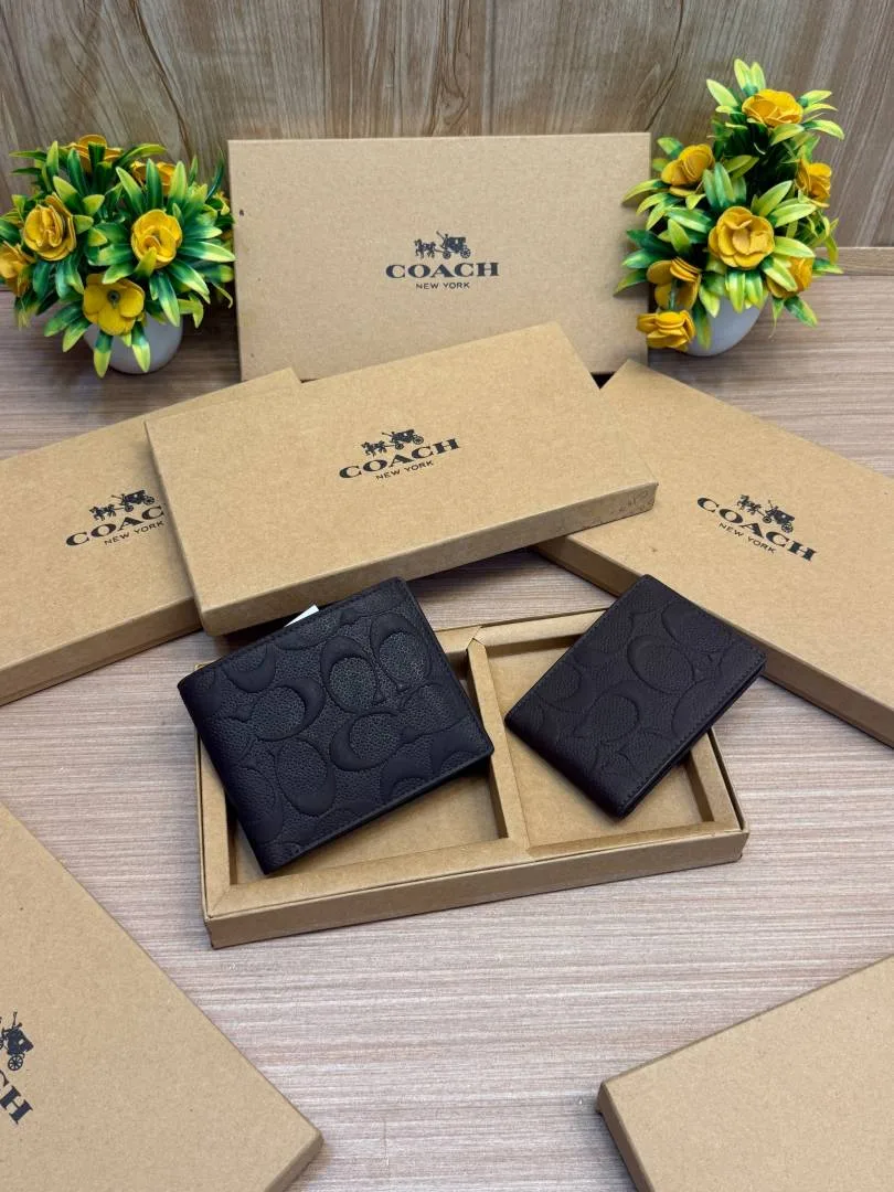 COACCH WALLET & Card Holder (BROWN) Combo V983