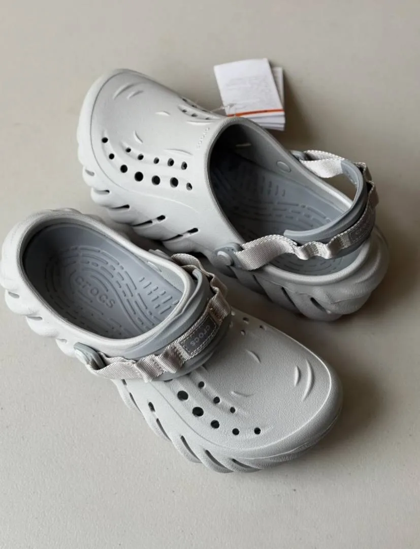 Croc Echo Clogs Atmosphere Smoke Grey With Carry Bag Og Box