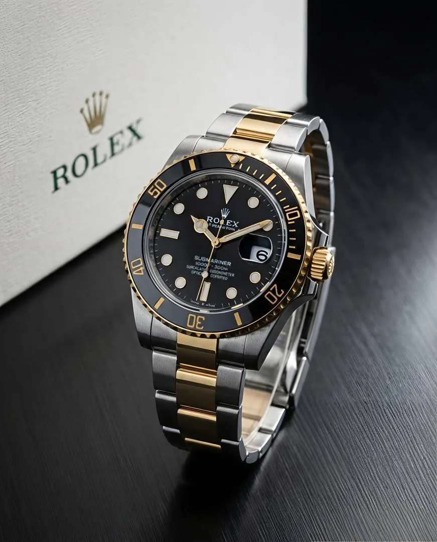 Rolee_x Oyster Perpetual Submarine 2Ton-Gold-Black