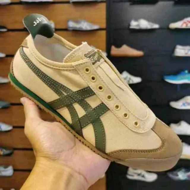 Onitskaa Tigerr Mexico 66 Slip On Beige Grass Green 1251