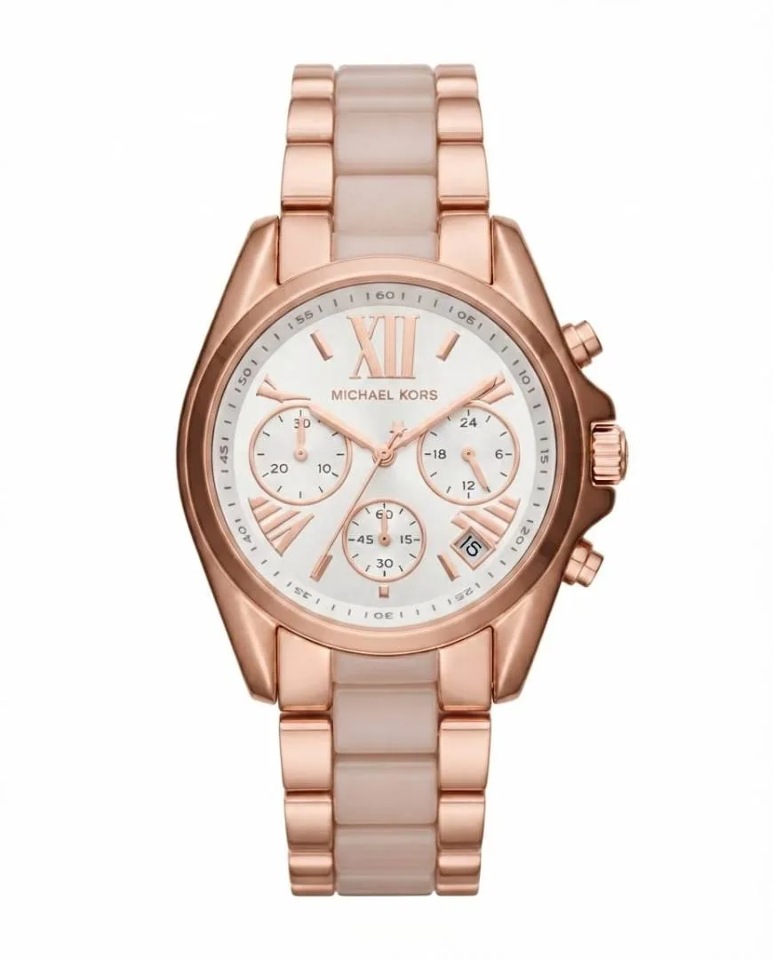 Michea_l kors bradshaw two tone Rose Gold White Dial