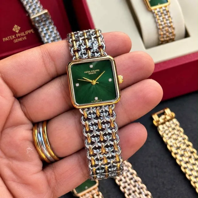 PATEK PHILIPE_LADIES_GOLD-TT-GREEN