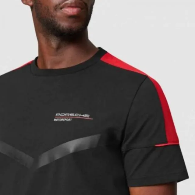 Boss x Porsche Black Red Collab Edition Store Article Premium Round Neck Polo T-Shirt(1454)